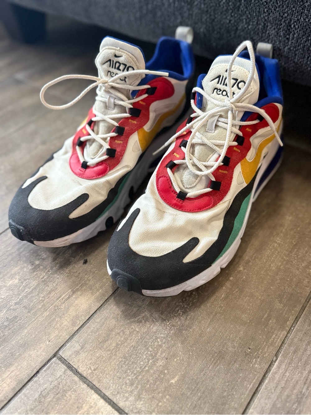 Nike Multicolor Running Shoes — Red, Yellow, Blue, Green, Black, White